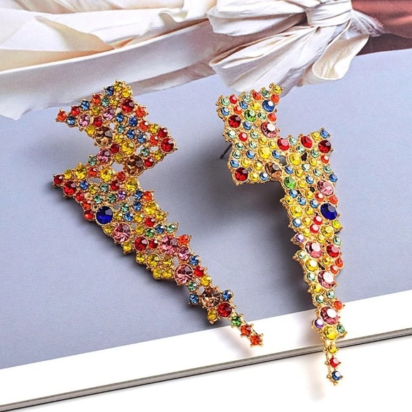 Red Lightning Earrings - Picture 5 of 11